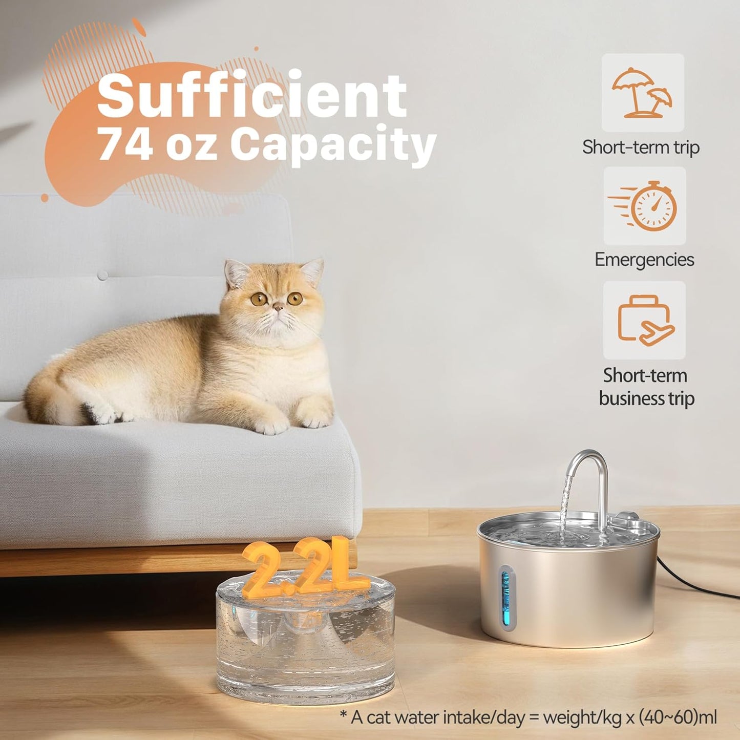 Hydrokitty Stainless steel water fountain